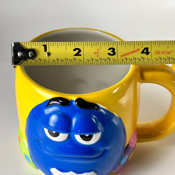 Vtg Mars Blue M&M Coffee Cup Mug Ceramic Oversized Galerie 2001 Souvenir - Picture 13 of 13